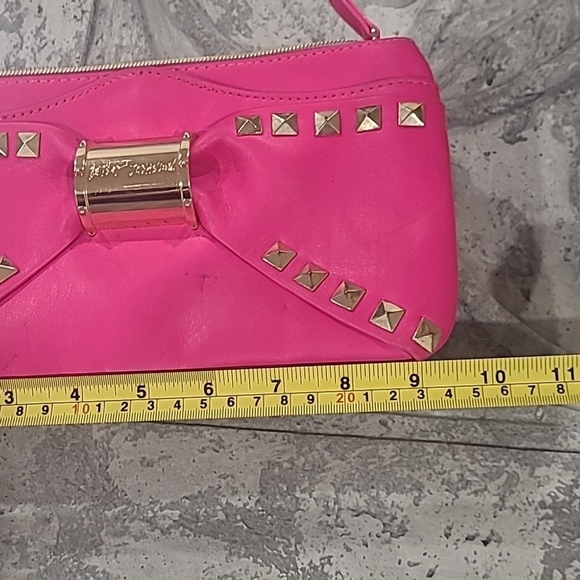 BETSEY JOHNSON PINK STUDDED CLUTCH - Picture 7 of 10